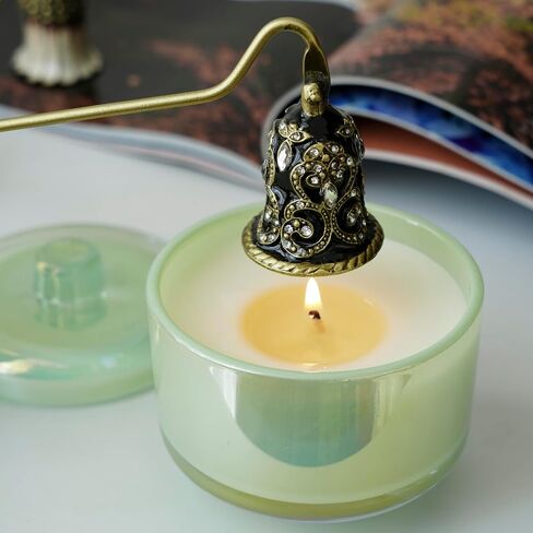 Candle Snuffer, Elegant Candle Extinguisher Candlesnuffer with Long Handle, Candle Stopper for Putting Out Candle Flame Safely, Candle Accessories Gift (Green) in Kuwait