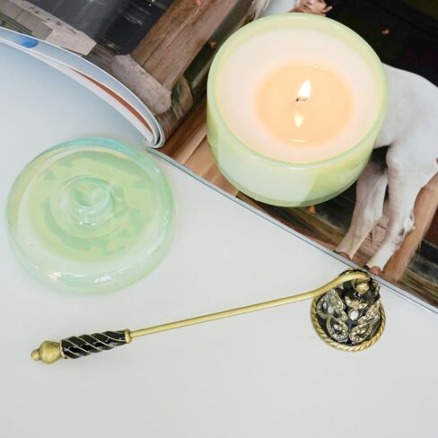 Candle Snuffer, Elegant Candle Extinguisher Candlesnuffer with Long Handle, Candle Stopper for Putting Out Candle Flame Safely, Candle Accessories Gift (Green) in Kuwait