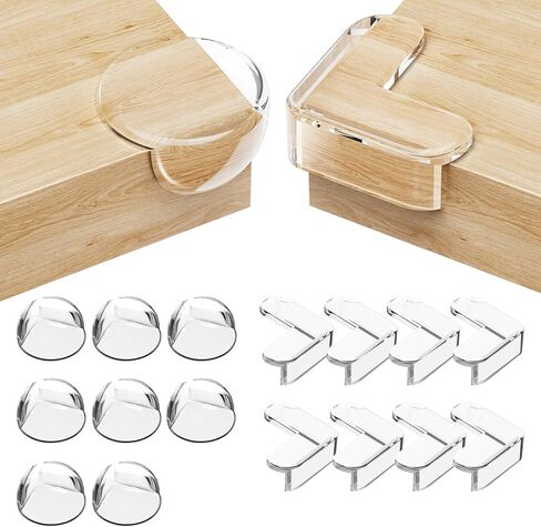 حماية الطفل من لانبارد، 24 قطعة من واقيات زوايا الأطفال، واقيات زوايا الطاولة للطفل، واقيات زوايا للأثاث، ناعمة وغير سامة، شفافة وشفافة، على شكل O*12 وعلى شكل L*12 in Kuwait