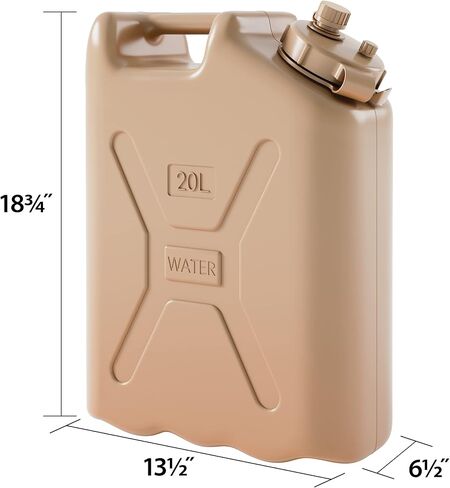 5 Gallon 20 Liter BPA Free Lightweight Portable Water Storage Container for Camping and Emergency Storage, Plastic Sand in Saudi Arabia
