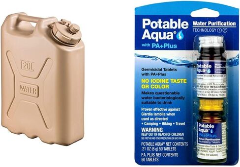 5 Gallon 20 Liter BPA Free Lightweight Portable Water Storage Container for Camping and Emergency Storage, Plastic Sand in Saudi Arabia