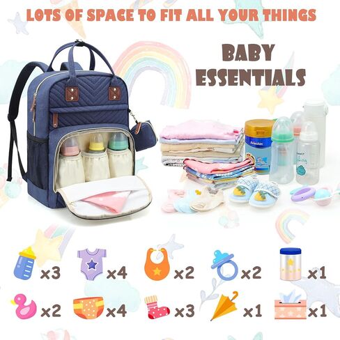 Tuwubi Diaper Bag Backpack, Baby Essentials Travel Tote Bag | Multi function Water-Resistant Backpacks, Travel Essentials with Stroller Straps & Pacifier Case(Grey) in Saudi Arabia