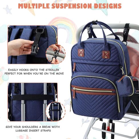 Tuwubi Diaper Bag Backpack, Baby Essentials Travel Tote Bag | Multi function Water-Resistant Backpacks, Travel Essentials with Stroller Straps & Pacifier Case(Grey) in Saudi Arabia