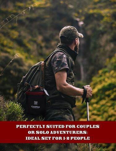 مجموعة ادوات التخييم للتخييم لشخص واحد من كريتفاين، معدات حقائب الظهر، 15 قطعة من ملحقات التخييم اوبن فاير، مجموعة ادوات التخييم مع شنطة محمولة، نار المخيم، المشي لمسافات طويلة in Kuwait