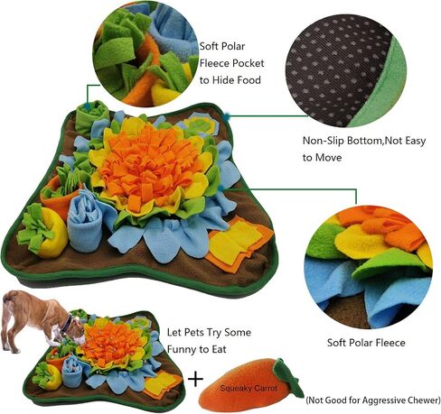 Alibuy Dogs Snuffle Mat ماتس تغذية الحيوانات الأليفة، وسادة استنشاق الجراء، ألعاب ألغاز تفاعلية للقطط والكلاب لسلالات متعددة تشجع مهارات البحث عن الطعام الطبيعية والتدريب والتخلص من التوتر (برتقالي) in Kuwait