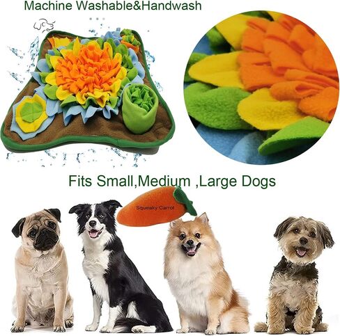 Alibuy Dogs Snuffle Mat ماتس تغذية الحيوانات الأليفة، وسادة استنشاق الجراء، ألعاب ألغاز تفاعلية للقطط والكلاب لسلالات متعددة تشجع مهارات البحث عن الطعام الطبيعية والتدريب والتخلص من التوتر (برتقالي) in Kuwait