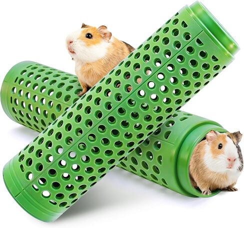 UNIFAMLIY 2Pcs Pet Tunnel, Plastic Rat Tunnel Toys for Cage, Green Guinea Pig Tunnel for Puzzle Exercising Hiding Training Climbing, Guinea Pig Hideout, Rat Tunnels and Tubes for Cage in Saudi Arabia