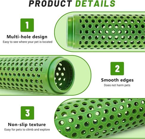 UNIFAMLIY 2Pcs Pet Tunnel, Plastic Rat Tunnel Toys for Cage, Green Guinea Pig Tunnel for Puzzle Exercising Hiding Training Climbing, Guinea Pig Hideout, Rat Tunnels and Tubes for Cage in Saudi Arabia