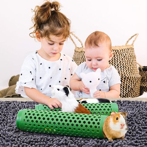 UNIFAMLIY 2Pcs Pet Tunnel, Plastic Rat Tunnel Toys for Cage, Green Guinea Pig Tunnel for Puzzle Exercising Hiding Training Climbing, Guinea Pig Hideout, Rat Tunnels and Tubes for Cage in Saudi Arabia