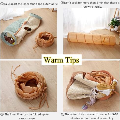 Hamiledyi Cat Tunnel for Indoor Cats,Cat Tube with 3 Openings,Detachable Foldable Washable Cat Sleeping Bed Interactive Exploration Toys for Kitten Bunny Puppy and Small Animals in Kuwait