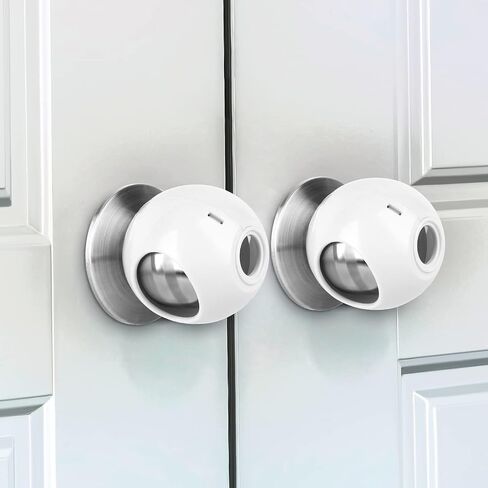 Door Knob Safety Cover for Kids (4 Pack) New Shape & Structure Design Child Door Knob Covers Prevent Children from Opening Doors Baby Safety Door Knob Locks Fit Most Knobs in Saudi Arabia