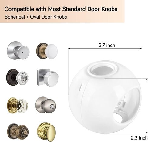 Door Knob Safety Cover for Kids (4 Pack) New Shape & Structure Design Child Door Knob Covers Prevent Children from Opening Doors Baby Safety Door Knob Locks Fit Most Knobs in Saudi Arabia