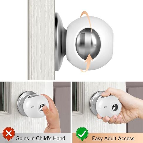 Door Knob Safety Cover for Kids (4 Pack) New Shape & Structure Design Child Door Knob Covers Prevent Children from Opening Doors Baby Safety Door Knob Locks Fit Most Knobs in Saudi Arabia