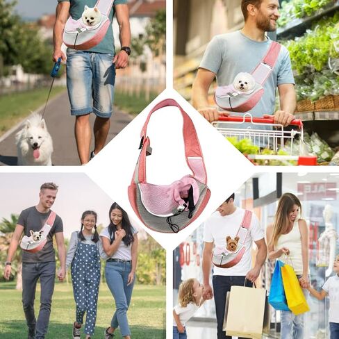 feimax الحيوانات الأليفة الكلب حبال الناقل جرو الحيوانات الأليفة الرافعات حقيبة للكلاب الصغيرة القطط حاملات حقيبة تنفس شبكة اليد الحرة مع حزام قابل للتعديل الكلب crossbody للسفر في الهواء الطلق (صغير، أسود) in Kuwait