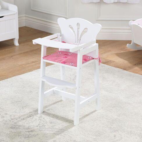 KidKraft Lil' Doll Wooden High Chair, Furniture for 18-Inch Dolls, with Fabric Seat Pad in Saudi Arabia