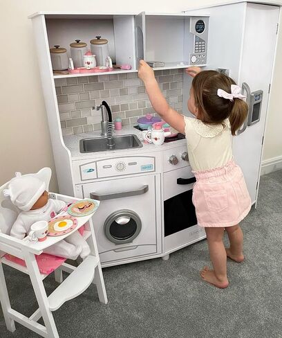 KidKraft Lil' Doll Wooden High Chair, Furniture for 18-Inch Dolls, with Fabric Seat Pad in Saudi Arabia