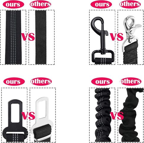 Dog Seat Belt, 2-Piece Set Retractable Dog Car Seatbelts, Adjustable Pet Harnesses for Dogs in Kuwait