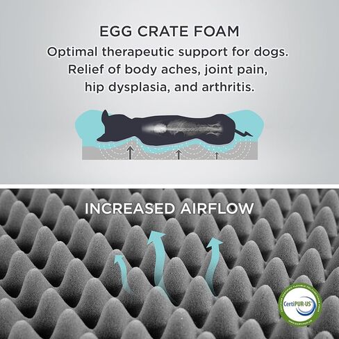 سرير كلب مهدئ من Bedsure للكلاب الكبيرة - سرير أريكة للكلاب من إسفنج البيض لتقويم العظام، سرير للحيوانات الأليفة مزود بأريكة مع غطاء قابل للإزالة وقابل للغسل، طبقة مقاومة للماء، سطح مريح من الفرو الصناعي وقاعدة غير قابلة للانزلاق، رمادي داكن in Kuwait