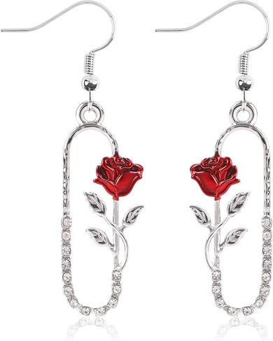 Fianco أقراط زهرة الورد، أقراط البومة، أقراط الحرف الأولي A، أقراط فراشة خرافية للنساء هدية مجوهرات in Kuwait