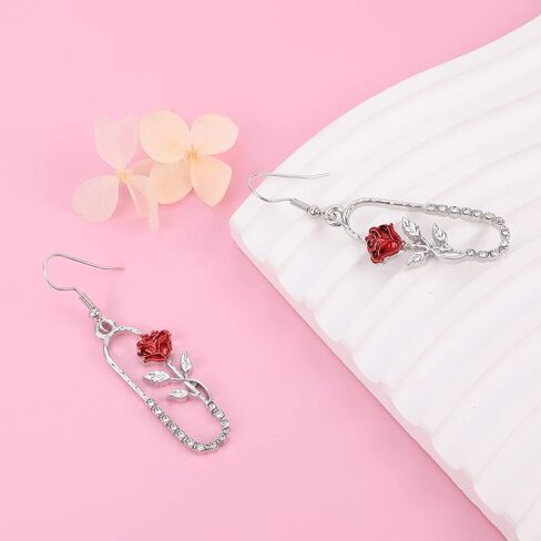 Fianco أقراط زهرة الورد، أقراط البومة، أقراط الحرف الأولي A، أقراط فراشة خرافية للنساء هدية مجوهرات in Kuwait