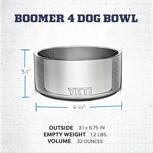 وعاء الكلب YETI Boomer 4 مصنوع من الفولاذ المقاوم للصدأ وغير قابل للانزلاق ويتسع لـ 32 أونصة in Saudi Arabia