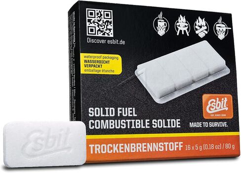 Esbit 4g Solid Fuel Tablets for Backpacking & Camping Stoves & Grills, 1300-Degree Smokeless Emergency Fire Starter Squares, 60 Pack in Saudi Arabia
