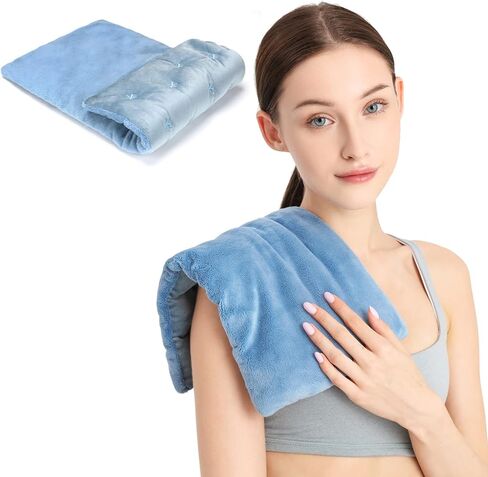 وسادة تسخين بالميكروويف من كوزي لايف لتخفيف آلام الرقبة والأكتاف، وسادات حرارية رطبة قابلة للاستخدام في الميكروويف للتشنجات وآلام العضلات والمفاصل وآلام الظهر، لفافة رقبة ساخنة بالميكروويف للضغط الدافئ والبارد in Kuwait