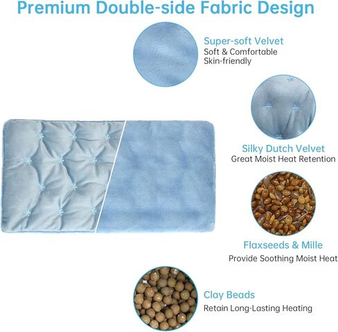 وسادة تسخين بالميكروويف من كوزي لايف لتخفيف آلام الرقبة والأكتاف، وسادات حرارية رطبة قابلة للاستخدام في الميكروويف للتشنجات وآلام العضلات والمفاصل وآلام الظهر، لفافة رقبة ساخنة بالميكروويف للضغط الدافئ والبارد in Kuwait