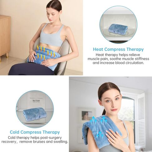 وسادة تسخين بالميكروويف من كوزي لايف لتخفيف آلام الرقبة والأكتاف، وسادات حرارية رطبة قابلة للاستخدام في الميكروويف للتشنجات وآلام العضلات والمفاصل وآلام الظهر، لفافة رقبة ساخنة بالميكروويف للضغط الدافئ والبارد in Kuwait