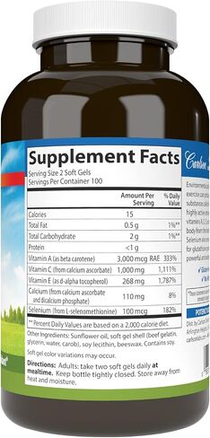 Carlson - ACES, Vitamins A, C, E + Selenium, Cellular Health & Immune Support, Antioxidant, 200 Softgels in Saudi Arabia