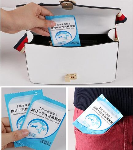 50 قطعة من غطاء المرحاض المحمول للمرأة الحامل للسفر والفندق غطاء المرحاض الصحي المنزلي تغليف فردي للمرحاض in Kuwait