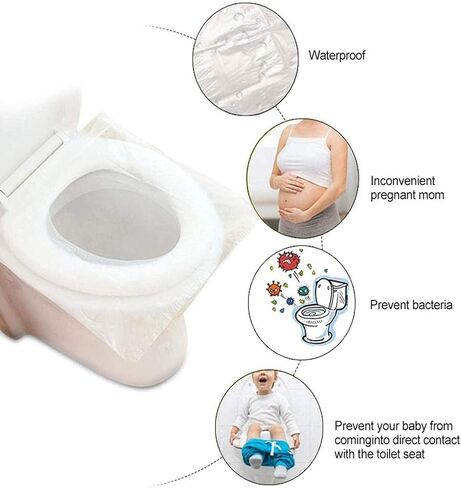 50 قطعة من غطاء المرحاض المحمول للمرأة الحامل للسفر والفندق غطاء المرحاض الصحي المنزلي تغليف فردي للمرحاض in Kuwait