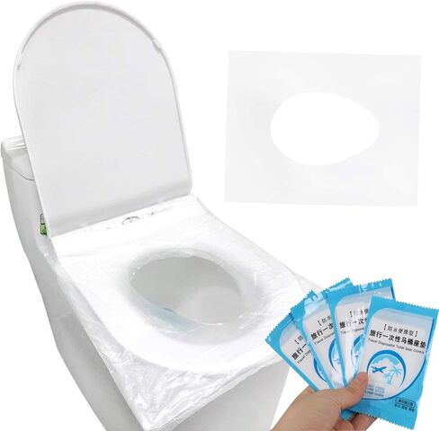50 قطعة من غطاء المرحاض المحمول للمرأة الحامل للسفر والفندق غطاء المرحاض الصحي المنزلي تغليف فردي للمرحاض in Kuwait