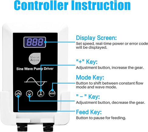 Orlushy dc-9000 Silent Swirl Controllable DC aquarium Pump 60W 2377GPH marine wavemaker 24V return pump with sine wave Controller for salt/Freshwater fish reef tank sump Circulation in Kuwait
