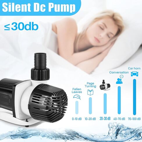 Orlushy dc-9000 Silent Swirl Controllable DC aquarium Pump 60W 2377GPH marine wavemaker 24V return pump with sine wave Controller for salt/Freshwater fish reef tank sump Circulation in Kuwait