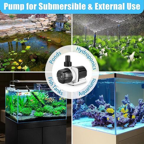Orlushy dc-9000 Silent Swirl Controllable DC aquarium Pump 60W 2377GPH marine wavemaker 24V return pump with sine wave Controller for salt/Freshwater fish reef tank sump Circulation in Kuwait
