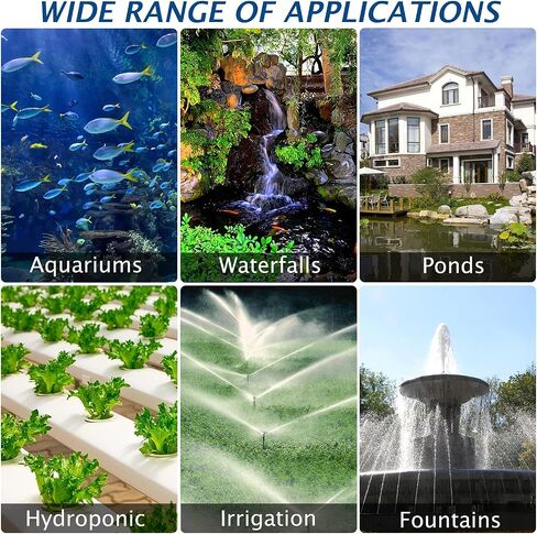 WaterRebirth 100W 1700 GPH Pond Pump, Ultra Quiet Heavy Duty Submersible Water Pump for Koi Ponds, Fountains, Aquariums & Waterfalls, 20.3 ft Power Cord, UL Listed in Kuwait