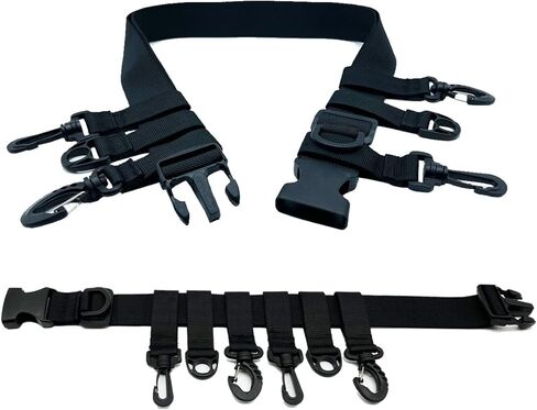 Deapeick Adjustable Fishing Wader Belt with 4 Swivel Hook and 3 D-Ring Fits 31" to 58" Waist for Fly Fishing Surfing Kayak Multi-Functional Fisihing Tackle Storager Wading Belt 2pcs in Kuwait