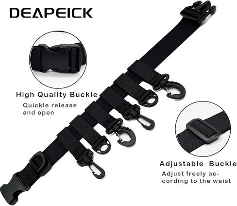 Deapeick Adjustable Fishing Wader Belt with 4 Swivel Hook and 3 D-Ring Fits 31" to 58" Waist for Fly Fishing Surfing Kayak Multi-Functional Fisihing Tackle Storager Wading Belt 2pcs in Kuwait