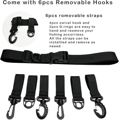 Deapeick Adjustable Fishing Wader Belt with 4 Swivel Hook and 3 D-Ring Fits 31" to 58" Waist for Fly Fishing Surfing Kayak Multi-Functional Fisihing Tackle Storager Wading Belt 2pcs in Kuwait