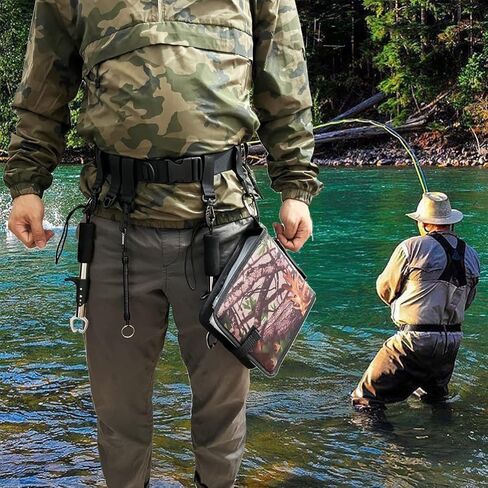 Deapeick Adjustable Fishing Wader Belt with 4 Swivel Hook and 3 D-Ring Fits 31" to 58" Waist for Fly Fishing Surfing Kayak Multi-Functional Fisihing Tackle Storager Wading Belt 2pcs in Kuwait
