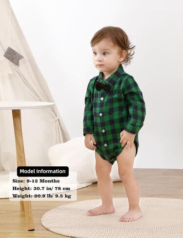 A&J DESIGN Infant Baby Boys Dress Shirt Bodysuit Gentleman Formal Wedding Long Sleeve Rompers in Saudi Arabia