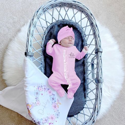 ZOELNIC رومبير للفتيات حديثي الولادة بحروف مكشكشة بذلة قطنية من قطعة واحدة ملابس منزلية قادمة in Kuwait