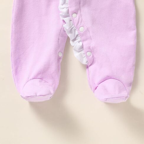 ZOELNIC رومبير للفتيات حديثي الولادة بحروف مكشكشة بذلة قطنية من قطعة واحدة ملابس منزلية قادمة in Kuwait