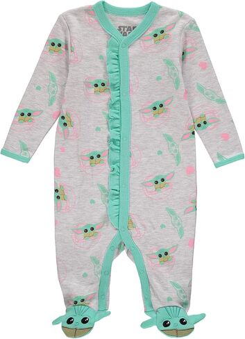 STAR WARS Baby Girls Baby Yoda Pajamas One Piece - Baby Footie Pajamas - Baby Girl Sleepers in Saudi Arabia