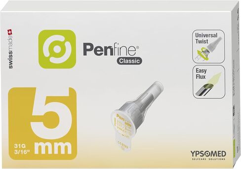 Penfine Classic Pen Needle - 31G x 5mm, 100ct, Swiss Made, Universal Fit in Saudi Arabia