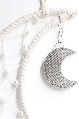Dremisland Macrame المنسوجة الجدار شنقا القمر حلم الماسك - بوهو شيك البوهيمي ديكور المنزل جدار الفن ديكور شقة جميلة غرفة النوم باب الديكور (القمر) in Kuwait