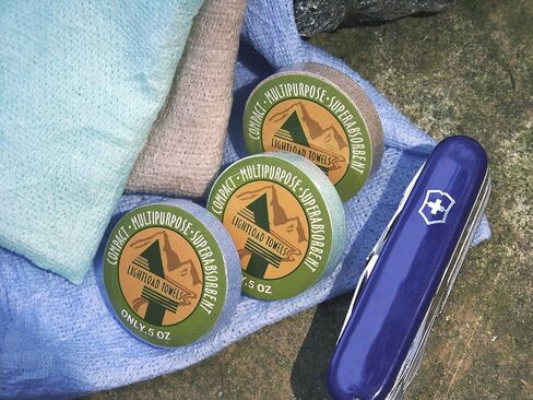 Lightload Towels Compressed Wash Cloth Hand/Face Disposable Washable Non Microfiber Quick Dry Pack Camp Travel Towel .5 oz 3 Pieces 12x24 inches in Kuwait