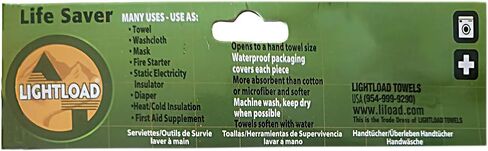 Lightload Towels Compressed Wash Cloth Hand/Face Disposable Washable Non Microfiber Quick Dry Pack Camp Travel Towel .5 oz 3 Pieces 12x24 inches in Kuwait