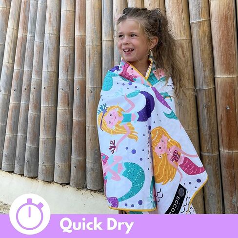 Microfiber Kids Toddler Beach Towel, Quick Dry, Sand Free, 60x30 | Pool towel, ultra-soft, girls and boys, travel pouch, camping travel vacation, toallas playas in Saudi Arabia